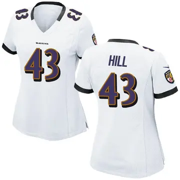 Limited Youth Justice Hill Gold Jersey - #43 Football Baltimore Ravens  100th Season Inverted Legend Size S(10-12)