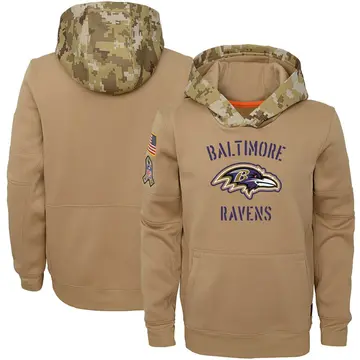 Youth Nike Black Baltimore Ravens 2020 Salute to Service Pullover  Performance Hoodie