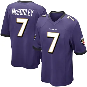 Youth Trace McSorley Baltimore Ravens Game Purple Team Color Jersey ...